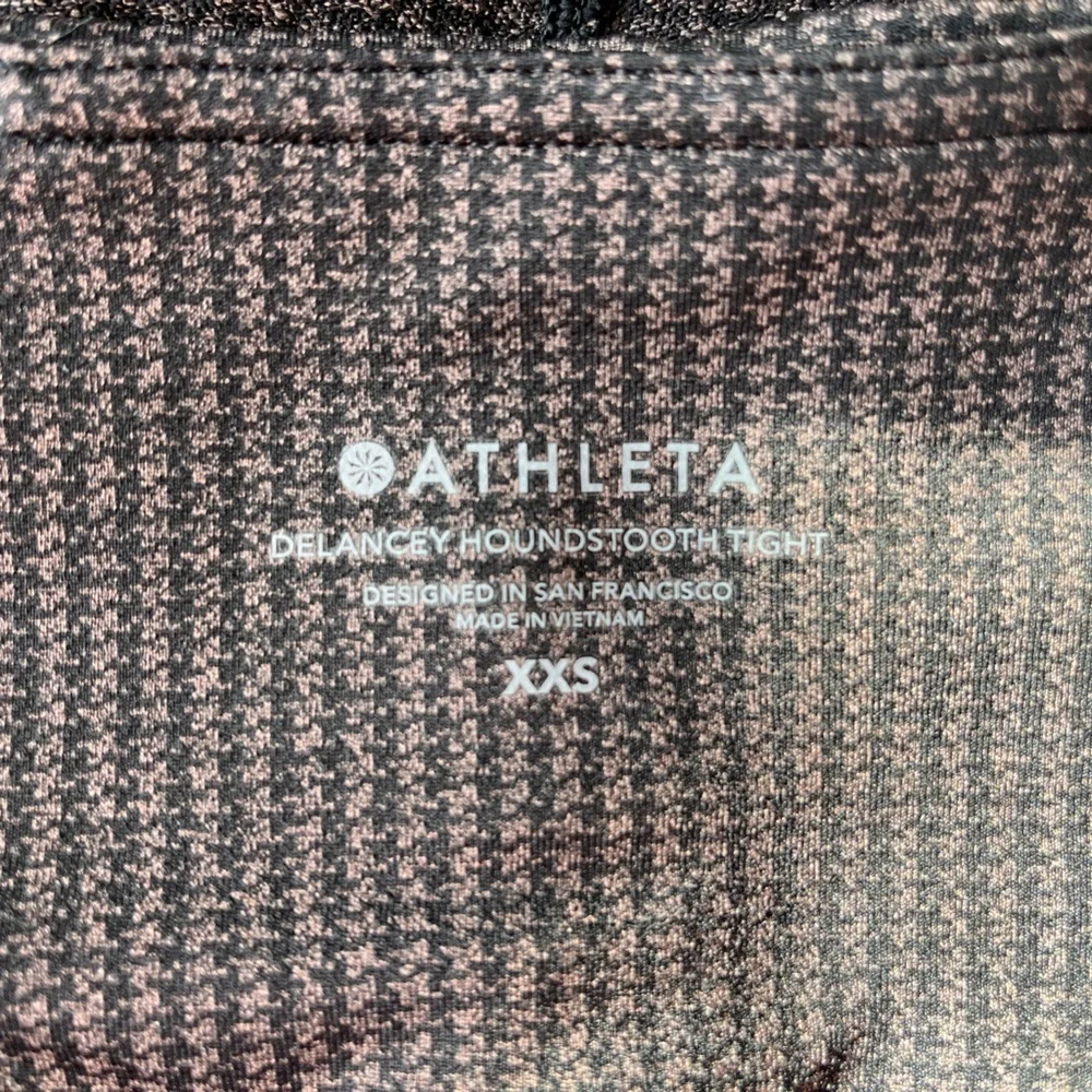 Athleta Delancey Houndstooth Brown Trouser Tight XXS